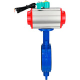 Water Butterfly Valve for abrasive media  Elephant WBV1632E-2W-Fb-H DN40-200 16 bar body - QT450 cast iron, disc - 316L stainless steel, seal - EPDM, with pneumatic actuator PA-DA-XXX, pneumatic distributor 4M310-08 NAMUR 24V and ALS200D magnetic switch
