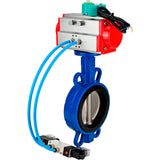 Water Butterfly Valve for abrasive media  Elephant WBV1632E-2W-Fb-H DN40-200 16 bar body - QT450 cast iron, disc - 316L stainless steel, seal - EPDM, with pneumatic actuator PA-DA-XXX, pneumatic distributor 4V320-08 220V and ALS200D magnetic switch