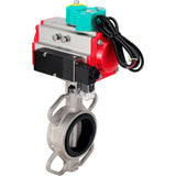 Disc rotary valves Elephant WBV3131E-2W-Fb-H DN50-250 16 bar body - 304 stainless steel, disc - 304 stainless steel, seal - EPDM, with pneumatic actuator PA-DA-XXX, pneumatic distributor 4M310-08 220V and ALS200D magnetic switch