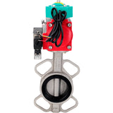 Disc rotary valves Elephant WBV3131E-2W-Fb-H DN50-250 16 bar body - 304 stainless steel, disc - 304 stainless steel, seal - EPDM, with pneumatic actuator PA-DA-XXX, pneumatic distributor 4M310-08 220V and ALS200D magnetic switch