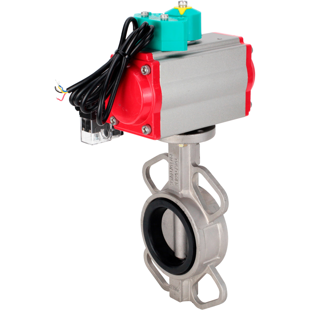 Disc rotary valves Elephant WBV3131E-2W-Fb-H DN50-250 16 bar body - 304 stainless steel, disc - 304 stainless steel, seal - EPDM, with pneumatic actuator PA-DA-XXX, pneumatic distributor 4M310-08 220V and ALS200D magnetic switch