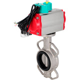 Disc rotary valves Elephant WBV3131E-2W-Fb-H DN50-250 16 bar body - 304 stainless steel, disc - 304 stainless steel, seal - EPDM, with pneumatic actuator PA-DA-XXX, pneumatic distributor 4M310-08 220V and ALS200D magnetic switch