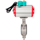 Disc rotary valves Elephant WBV3131E-2W-Fb-H DN50-250 16 bar body - 304 stainless steel, disc - 304 stainless steel, seal - EPDM, with pneumatic actuator PA-DA-XXX, pneumatic distributor 4M310-08 220V and ALS200D magnetic switch
