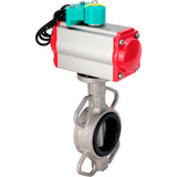 Disc rotary valves Elephant WBV3131E-2W-Fb-H DN50-250 16 bar body - 304 stainless steel, disc - 304 stainless steel, seal - EPDM, with pneumatic actuator PA-DA-XXX, pneumatic distributor 4M310-08 220V and ALS200D magnetic switch