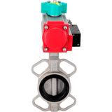 Disc rotary valves Elephant WBV3131E-2W-Fb-H DN50-250 16 bar body - 304 stainless steel, disc - 304 stainless steel, seal - EPDM, with pneumatic actuator PA-DA-XXX, pneumatic distributor 4M310-08 220V and ALS200D magnetic switch