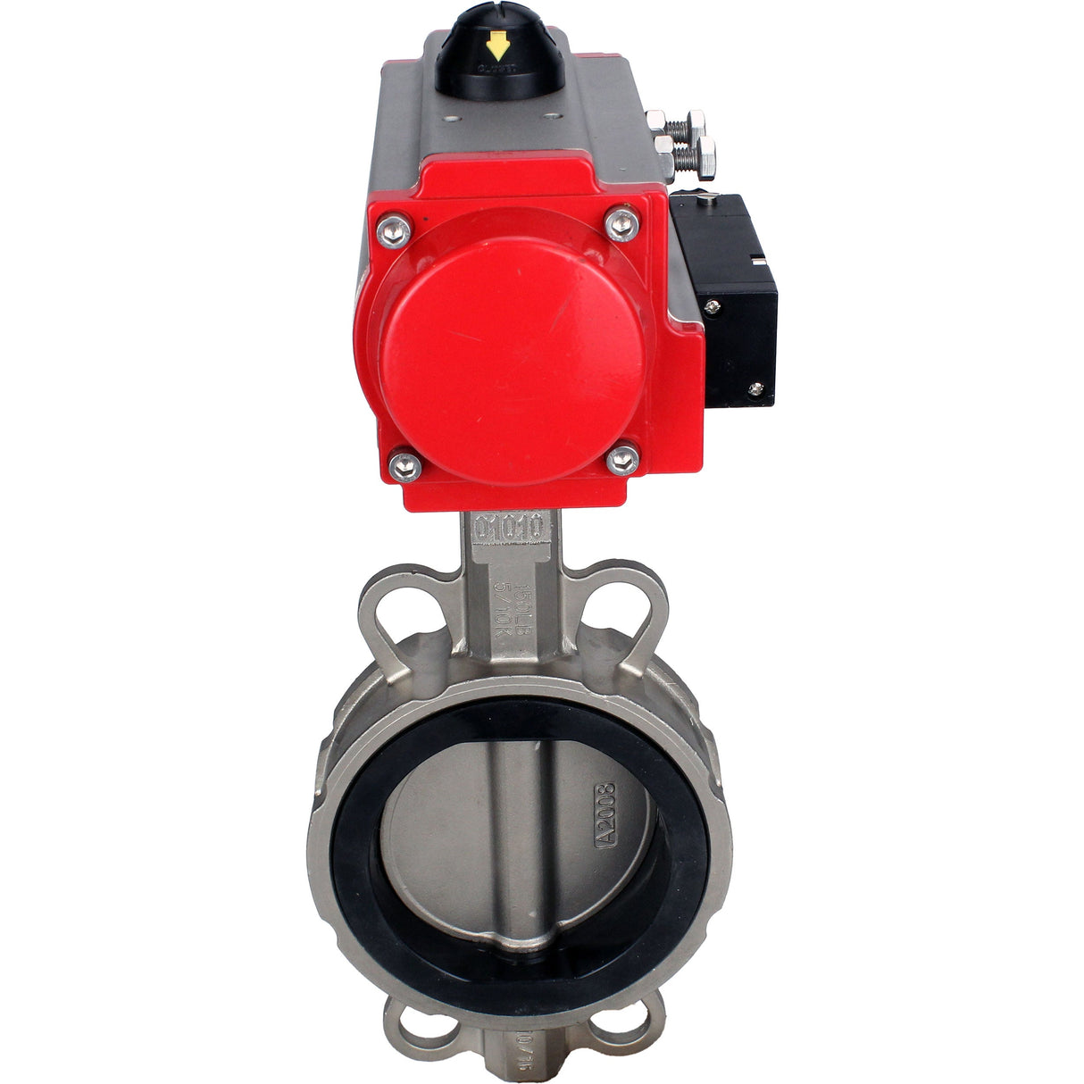 Vanne papillon d'eau Elephant WBV3131N-2W-Fb-H, matériau du corps - Acier inoxydable AISI 304, matériau du disque - Acier inoxydable AISI 304, joint - NBR, actionneur pneumatique PA-DA double action, 4M310-08 220V