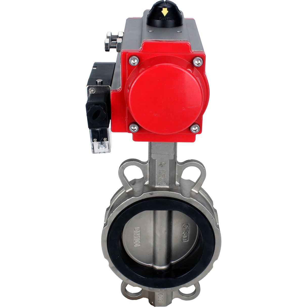 Vanne papillon d'eau Elephant WBV3131N-2W-Fb-H, matériau du corps - Acier inoxydable AISI 304, matériau du disque - Acier inoxydable AISI 304, joint - NBR, actionneur pneumatique PA-DA double action, 4M310-08 220V