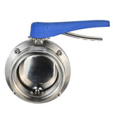 Vanne papillon d'eau Elephant WBV3131E-2W-TH, matériau du corps - acier inoxydable de qualité alimentaire 304, matériau du disque - acier inoxydable AISI 304, joint - EPDM, fileté, avec poignée