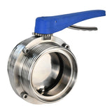 Vanne papillon d'eau Elephant WBV3131E-2W-TH, matériau du corps - acier inoxydable de qualité alimentaire 304, matériau du disque - acier inoxydable AISI 304, joint - EPDM, fileté, avec poignée