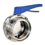 Vanne papillon d'eau Elephant WBV3131E-2W-TH, matériau du corps - acier inoxydable de qualité alimentaire 304, matériau du disque - acier inoxydable AISI 304, joint - EPDM, fileté, avec poignée