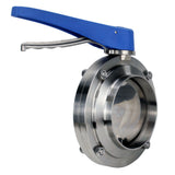 Vanne papillon d'eau Elephant WBV3131E-2W-WH, matériau du corps - Acier inoxydable AISI 304, matériau du disque - Acier inoxydable AISI 304, joint - EPDM, soudé, avec poignée