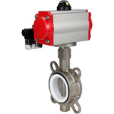 Vanne papillon d'eau Elephant WBV3131P-2W-Fb-H, matériau du corps - Acier inoxydable AISI 304, matériau du disque - Acier inoxydable AISI 304, joint - PTFE, actionneur pneumatique PA-DA double action, 4M310-08 24V