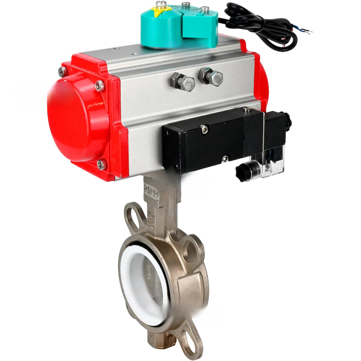 Disc rotary valves Elephant WBV3131P-2W-Fb-H DN50-250 16 bar body - 304 stainless steel, disc - 304 stainless steel, seal - PTFE, with pneumatic actuator PA-DA-XXX, pneumatic distributor 4M310-08 220V and ALS200D magnetic switch