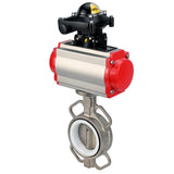 Válvula de mariposa de agua Elephant 316l-316l-ptfe-sa-4m310-110/220-apl210n, material del cuerpo - acero inoxidable AISI 316L, material del disco - acero inoxidable AISI 316L, sello - PTFE, actuador neumático operado