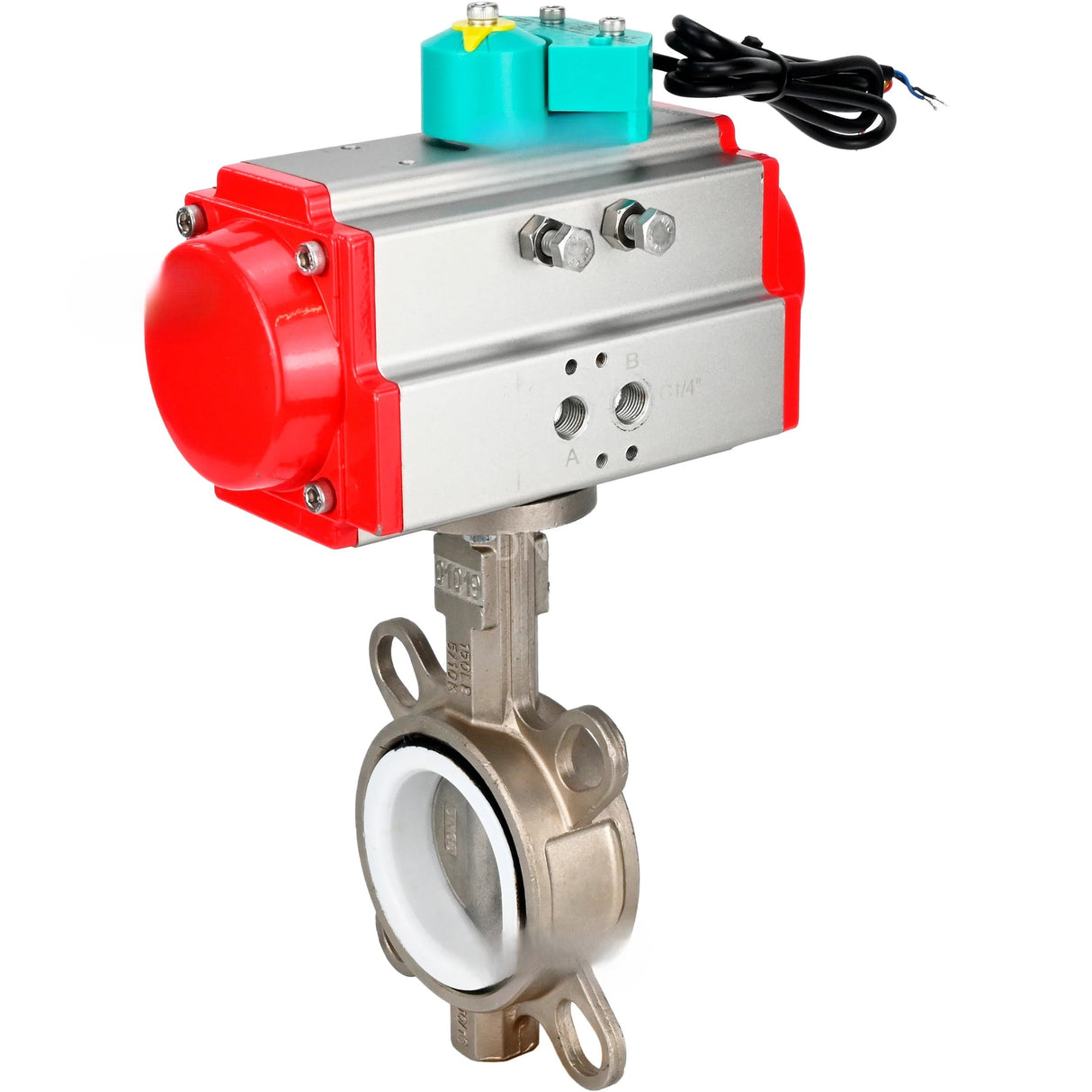Disc rotary valves Elephant WBV3131P-2W-Fb-H DN50-250 16 bar body - 304 stainless steel, disc - 304 stainless steel, seal - PTFE, with pneumatic drive PA-DA-XXX and ALS200D magnetic switch