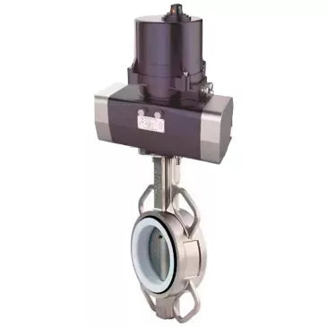 Butterfly valves Elephant WBV3131E-2W-Fb-H interflanged, body - stainless steel 304, disc - stainless steel 304, seal - EPDM, with electric quarter turn actuator Elephant QTSA-N-EM-O0-220VAC