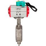 Water Butterfly Valve Elephant WBV3232V-2W-Fb-H DN50-300 16 bar case - 316L stainless steel, disc - 316L stainless steel, seal - Viton, with pneumatic drive PA-DA-XXX and ALS200D magnetic switch