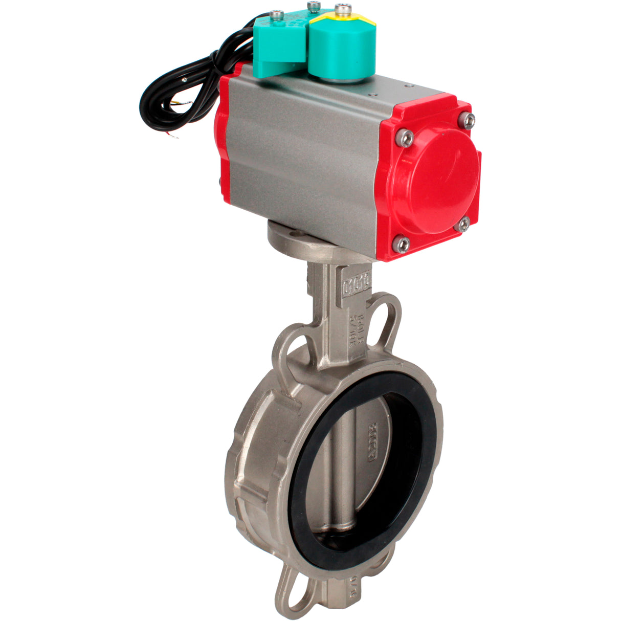 Water Butterfly Valve Elephant WBV3232V-2W-Fb-H DN50-300 16 bar case - 316L stainless steel, disc - 316L stainless steel, seal - Viton, with pneumatic drive PA-DA-XXX and ALS200D magnetic switch