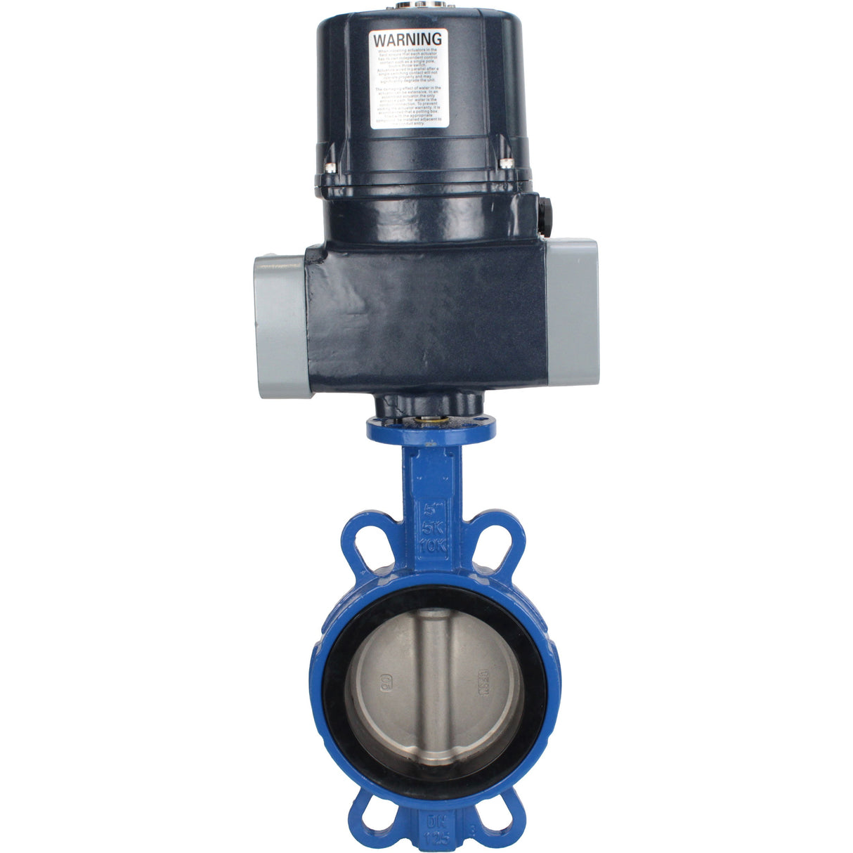Butterfly valves Elephant WBV3432E-2W-Fb-H interflanged, body - WCB carbon steel, disc - stainless steel 316L, seal - EPDM, with electric quarter turn actuator Elephant QTSA-N-EM-O0-220VAC