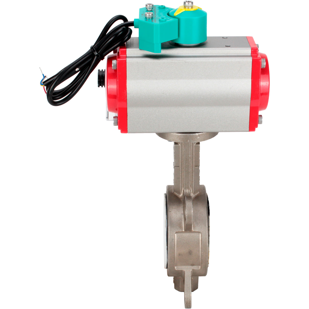 Water Butterfly Valve Elephant WBV3232P-2W-Fb-H DN40-300 16 bar case - 316L stainless steel, disc - 316L stainless steel, seal - PTFE, with pneumatic actuator PA-DA-XXX, pneumatic distributor 4M310-08 NAMUR 220V and ALS200D magnetic switch