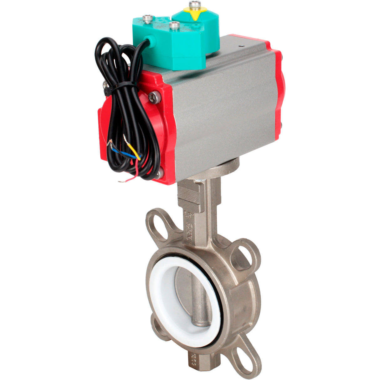 Water Butterfly Valve Elephant WBV3232P-2W-Fb-H DN40-300 16 bar case - 316L stainless steel, disc - 316L stainless steel, seal - PTFE, with pneumatic drive PA-DA-XXX and ALS200D magnetic switch