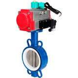 Water Butterfly Valve Elephant WBV3432P-2W-Fb-H DN40-300 16 bar body - WCB carbon steel, disc - 316L stainless steel, seal - PTFE, with pneumatic actuator PA-DA-XXX, pneumatic distributor 4M310-08 NAMUR 220V and ALS200D magnetic switch