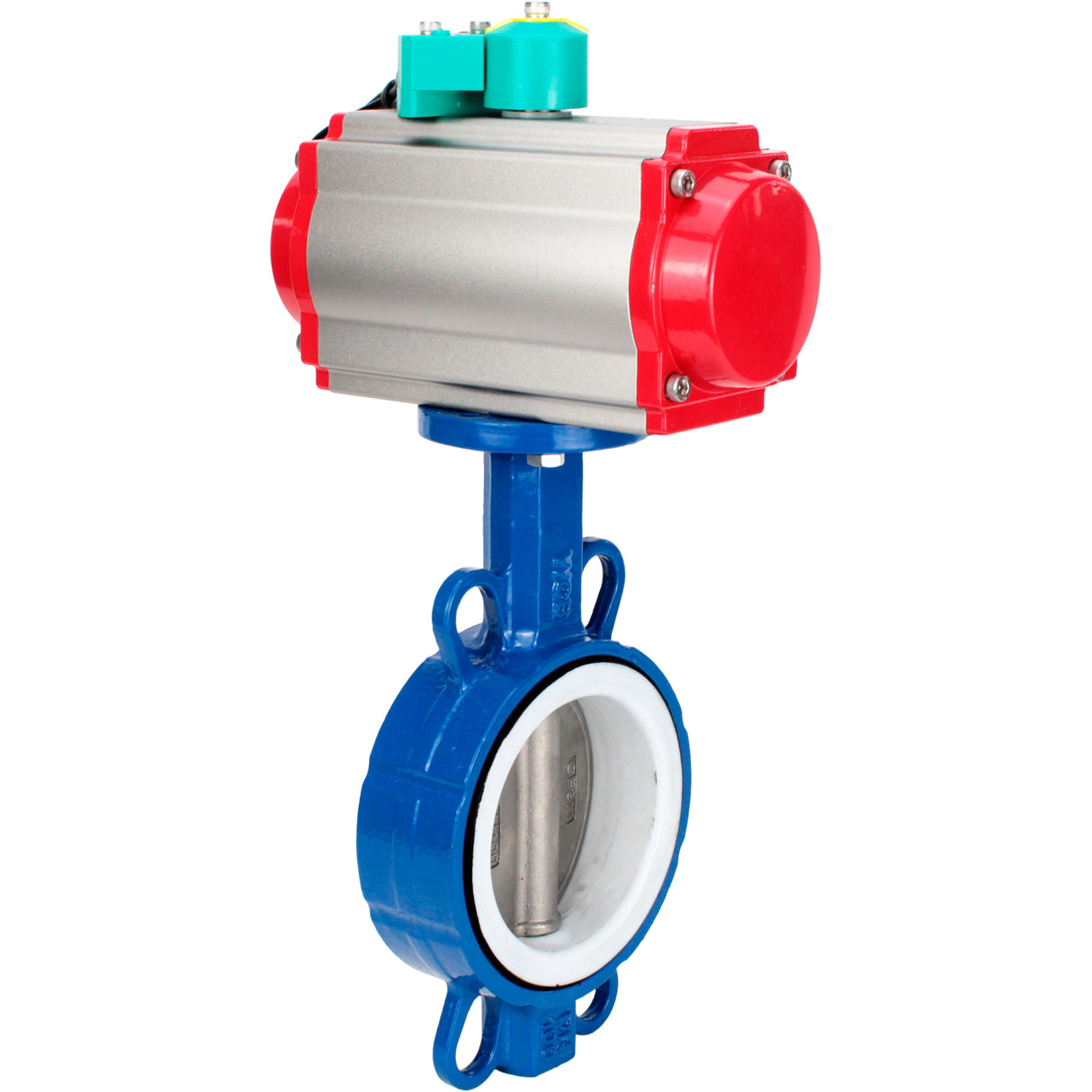 Water Butterfly Valve Elephant WBV3432P-2W-Fb-H DN40-300 16 bar body - WCB carbon steel, disc - 316L stainless steel, seal - PTFE, with pneumatic actuator PA-DA-XXX, pneumatic distributor 4M310-08 NAMUR 220V and ALS200D magnetic switch