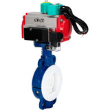 Disc rotary valves Elephant WBV3434Pf-2W-Fb-H DN50-300 16 bar body - WCB carbon steel, disc - WCB carbon steel, PTFE lined, seal - PTFE, with PA-DA-XXX, 4M310-08 220V и ALS200D