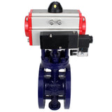 Vanne papillon d'eau Elephant WBV3EX-3431M-1W-F-ISO, matériau du corps - Acier au carbone, matériau du disque - Acier inoxydable AISI 304, joint - Métal, actionneur pneumatique PA-SA avec ressorts de rappel, 4M310-08 24V