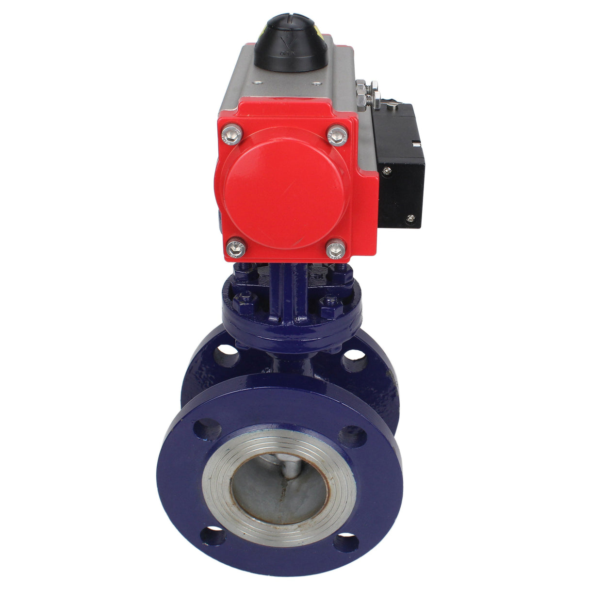 Vanne papillon d'eau Elephant WBV3EX-3431M-1W-F-ISO, matériau du corps - Acier au carbone, matériau du disque - Acier inoxydable AISI 304, joint - Métal, actionneur pneumatique PA-SA avec ressorts de rappel, 4M310-08 24V