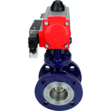 Vanne papillon d'eau Elephant WBV3EX-3431M-1W-F-ISO, matériau du corps - Acier au carbone, matériau du disque - Acier inoxydable AISI 304, joint - Métal, actionneur pneumatique PA-SA avec ressorts de rappel, 4M310-08 24V