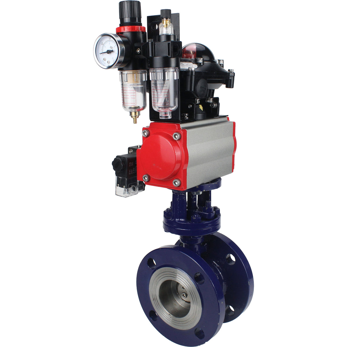 Vanne papillon d'eau Elephant WBV3EX-3431M-1W-F-ISO, matériau du corps - Acier au carbone, matériau du disque - Acier inoxydable AISI 304, joint - Métal, actionneur pneumatique PA-SA avec ressorts de rappel, 4M310-08 24V, BKV APL-210N BPV AFC2000