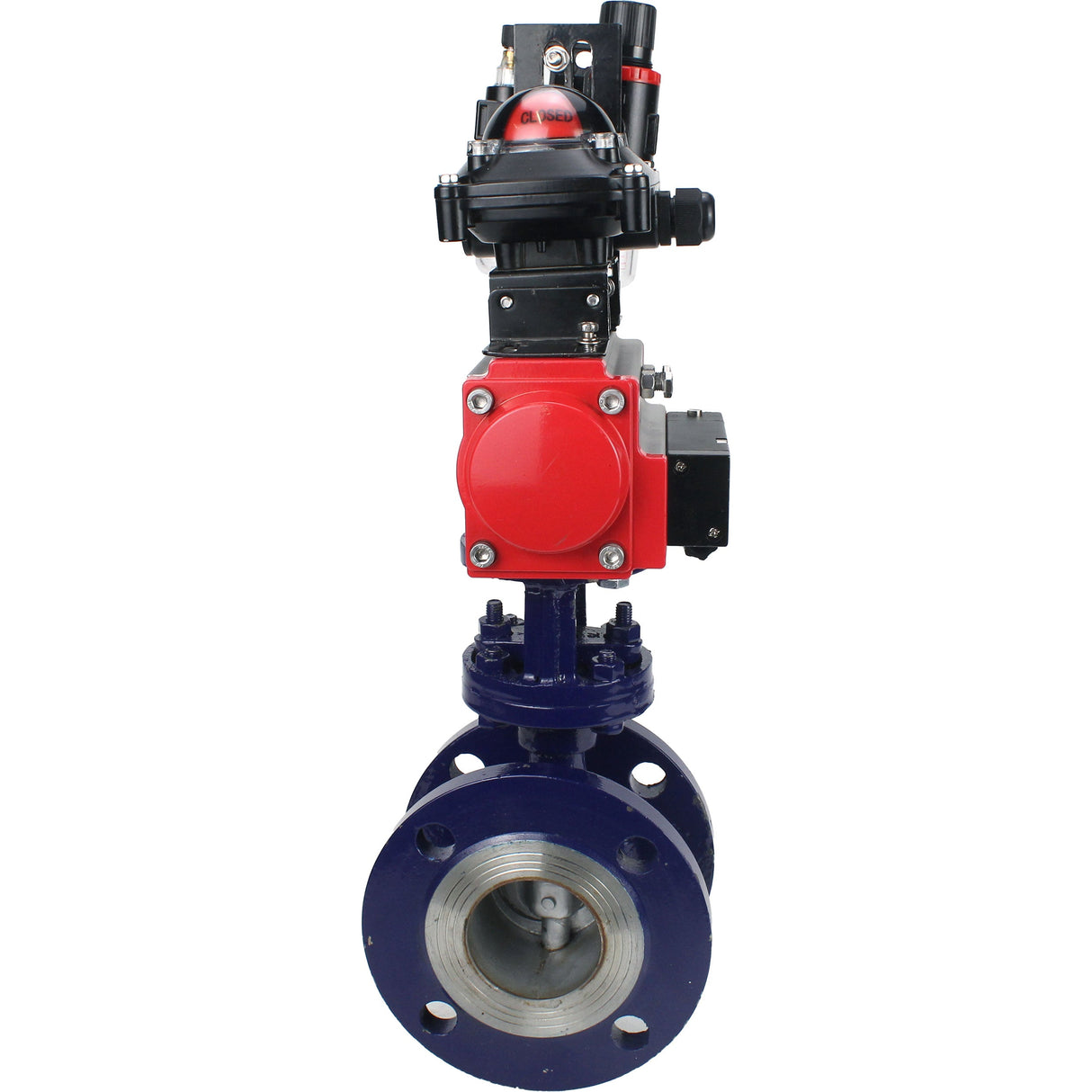 Vanne papillon d'eau Elephant WBV3EX-3431M-1W-F-ISO, matériau du corps - Acier au carbone, matériau du disque - Acier inoxydable AISI 304, joint - Métal, actionneur pneumatique PA-SA avec ressorts de rappel, 4M310-08 24V, BKV APL-210N BPV AFC2000
