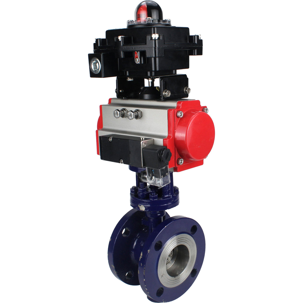 Vanne papillon d'eau Elephant WBV3EX-3431M-1W-F-ISO, matériau du corps - Acier au carbone, matériau du disque - Acier inoxydable AISI 304, joint - Métal, actionneur pneumatique PA-SA avec ressorts de rappel, 4M310-08 220V, BKV APL-410N EX