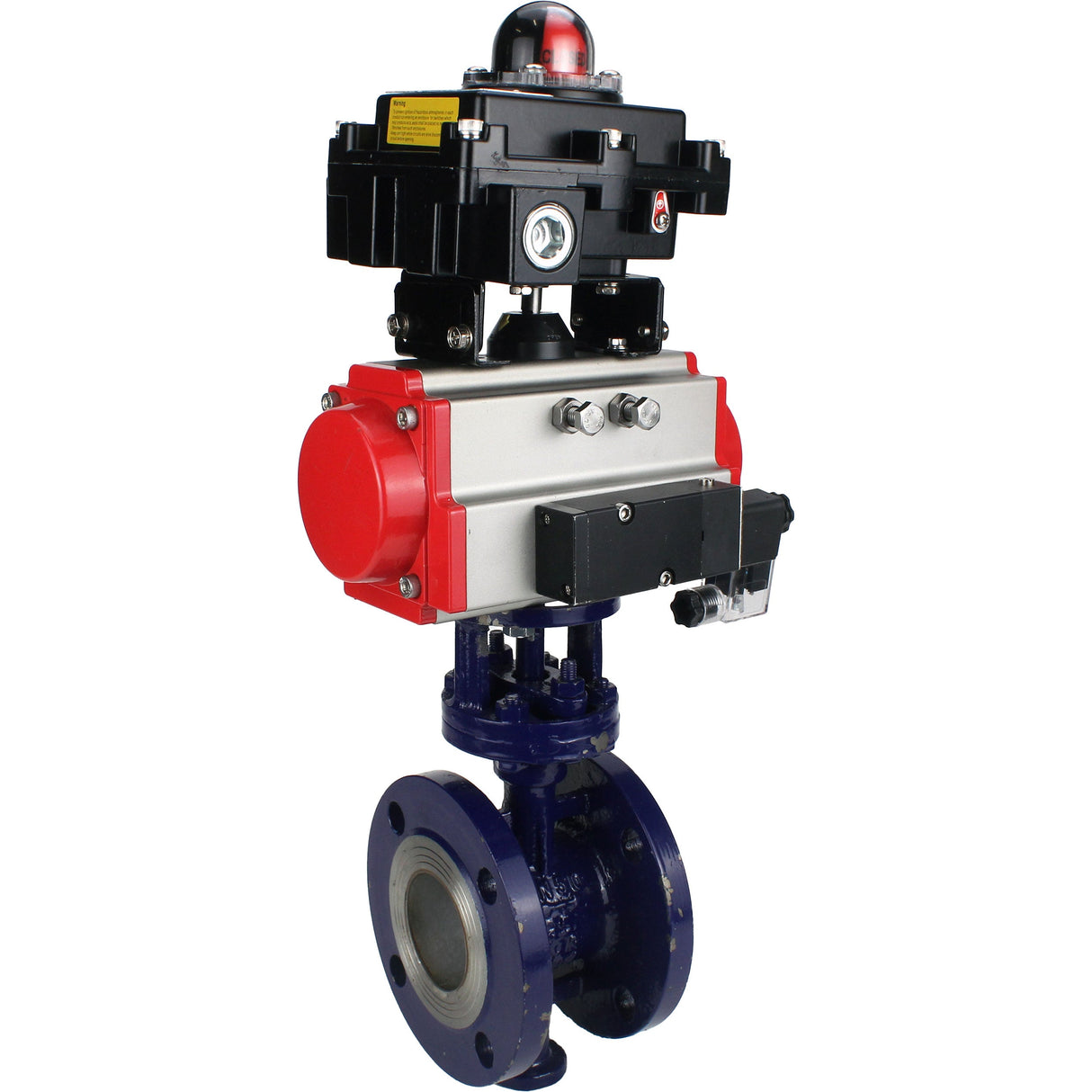 Vanne papillon d'eau Elephant WBV3EX-3431M-1W-F-ISO, matériau du corps - Acier au carbone, matériau du disque - Acier inoxydable AISI 304, joint - Métal, actionneur pneumatique PA-SA avec ressorts de rappel, 4M310-08 220V, BKV APL-410N EX