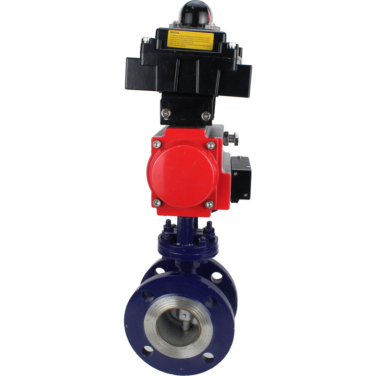 Vanne papillon d'eau Elephant WBV3EX-3431M-1W-F-ISO, matériau du corps - Acier au carbone, matériau du disque - Acier inoxydable AISI 304, joint - Métal, actionneur pneumatique PA-SA avec ressorts de rappel, 4M310-08 220V, BKV APL-410N EX