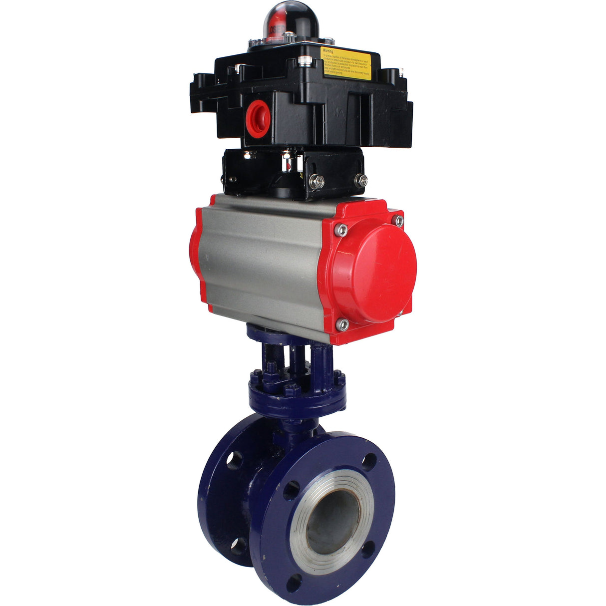 Vanne papillon d'eau Elephant WBV3EX-3431M-1W-F-ISO, matériau du corps - Acier au carbone, matériau du disque - Acier inoxydable AISI 304, joint - Métal, actionneur pneumatique PA-SA avec ressorts de rappel, 4M310-08 220V, BKV APL-410N EX