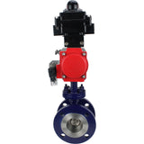 Vanne papillon d'eau Elephant WBV3EX-3431M-1W-F-ISO, matériau du corps - Acier au carbone, matériau du disque - Acier inoxydable AISI 304, joint - Métal, actionneur pneumatique PA-SA avec ressorts de rappel, 4M310-08 220V, BKV APL-410N EX