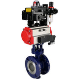 Vanne papillon d'eau Elephant WBV3EX-3431M-1W-F-ISO, matériau du corps - Acier au carbone, matériau du disque - Acier inoxydable AISI 304, joint - Métal, actionneur pneumatique PA-SA avec ressorts de rappel, 4M310-08 220V, BKV APL-410N EX BPV AFC2000