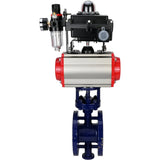 Vanne papillon d'eau Elephant WBV3EX-3431M-1W-F-ISO, matériau du corps - Acier au carbone, matériau du disque - Acier inoxydable AISI 304, joint - Métal, actionneur pneumatique PA-SA avec ressorts de rappel, 4M310-08 24V, BKV APL-410N EX BPV AFC2000