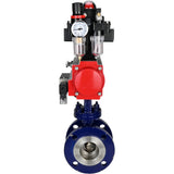 Vanne papillon d'eau Elephant WBV3EX-3431M-1W-F-ISO, matériau du corps - Acier au carbone, matériau du disque - Acier inoxydable AISI 304, joint - Métal, actionneur pneumatique PA-SA avec ressorts de rappel, 4M310-08 24V, BKV APL-410N EX BPV AFC2000