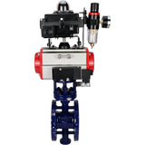 Vanne papillon d'eau Elephant WBV3EX-3432M-1W-F-ISO, matériau du corps - Acier au carbone, matériau du disque - Acier inoxydable AISI 316, joint - Métal, actionneur pneumatique PA-SA avec ressorts de rappel, 4M310-08 220V, BKV APL-410N EX BPV AFC2000