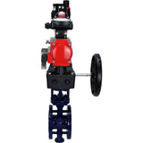 Vanne papillon d'eau Elephant WBV3EX-3431M-1W-F-ISO, matériau du corps - Acier au carbone, matériau du disque - Acier inoxydable AISI 304, joint - Métal, actionneur pneumatique PA-DA double action, 4M310-08 24V, BKV APL-210N, volant MON, BPV AFC2000