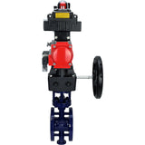 Vanne papillon d'eau Elephant WBV3EX-3432M-1W-F-ISO, matériau du corps - Acier au carbone, matériau du disque - Acier inoxydable AISI 316, joint - Métal, actionneur pneumatique PA-DA double action, 4M310-08 24V, BKV APL-410N EX, volant MON, BPV AFC2000