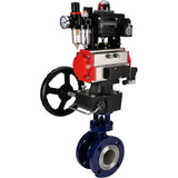 Vanne papillon d'eau Elephant WBV3EX-3432M-1W-F-ISO, matériau du corps - Acier au carbone, matériau du disque - Acier inoxydable AISI 316, joint - Métal, actionneur pneumatique PA-DA double action, 4M310-08 24V, BKV APL-410N EX, volant MON, BPV AFC2000