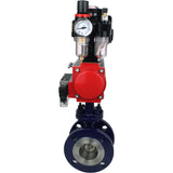 Vanne papillon d'eau Elephant WBV3EX-3431M-1W-F-ISO, matériau du corps - Acier au carbone, matériau du disque - Acier inoxydable AISI 304, joint - Métal, actionneur pneumatique PA-SA avec ressorts de rappel, 4M310-08 24V, BKV APL-510N EX, BPV AFC2000