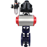 Vanne papillon d'eau Elephant WBV3EX-3431M-1W-F-ISO, matériau du corps - Acier au carbone, matériau du disque - Acier inoxydable AISI 304, joint - Métal, actionneur pneumatique PA-SA avec ressorts de rappel, 4M310-08 24V, BKV APL-510N EX, BPV AFC2000