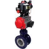Vanne papillon d'eau Elephant WBV3EX-3431M-1W-F-ISO, matériau du corps - Acier au carbone, matériau du disque - Acier inoxydable AISI 304, joint - Métal, actionneur pneumatique PA-SA avec ressorts de rappel, 4M310-08 24V, BKV APL-510N EX, BPV AFC2000