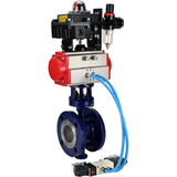 Vanne papillon d'eau Elephant WBV3EX-3431M-1W-F-ISO, matériau du corps - Acier au carbone, matériau du disque - Acier inoxydable AISI 304, joint - Métal, actionneur pneumatique PA-SA avec ressorts de rappel, 4V320-10 220V, BKV APL-410N EX BPV AFC2000