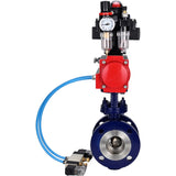 Vanne papillon d'eau Elephant WBV3EX-3431M-1W-F-ISO, matériau du corps - Acier au carbone, matériau du disque - Acier inoxydable AISI 304, joint - Métal, actionneur pneumatique PA-SA avec ressorts de rappel, 4V320-10 220V, BKV APL-410N EX BPV AFC2000